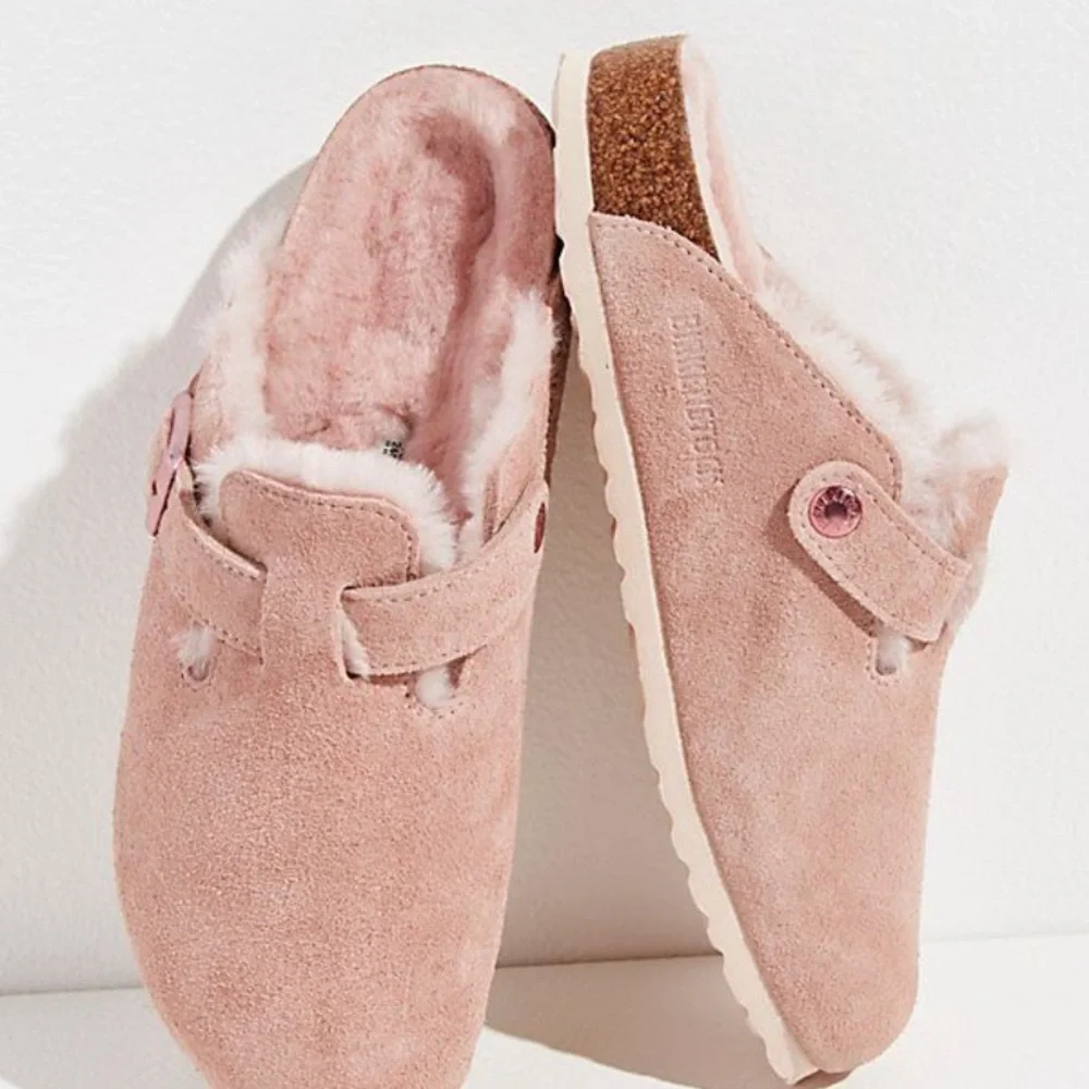 Free people Birkenstock pink shearling Boston clog  new with tags 40/9